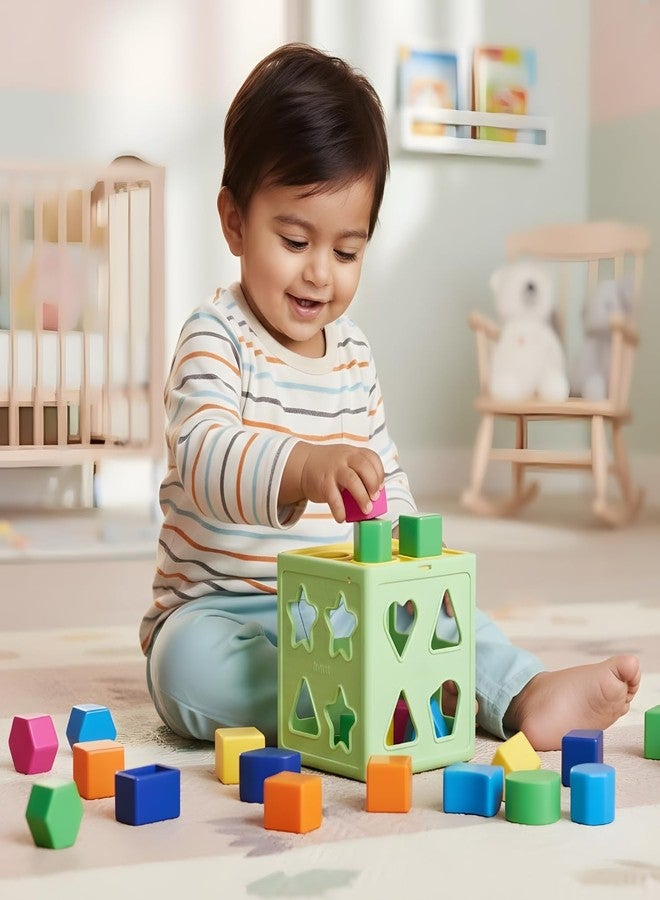 كيدز ماندي مكعب فرز الأشكال للأطفال من ماندي | لعبة تعليمية للفرز والمطابقة | مكعب أنشطة تعليمية ملون لتنمية المهارات المبكرة - Image 1